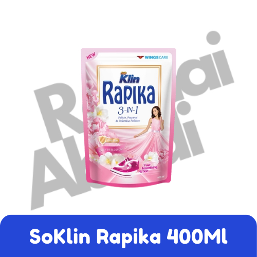 SOKLIN RAPIKA PELICIN PAKAIAN FOREVER BLOSSOM 400ML | RAPIKA REFILL 3 IN 1