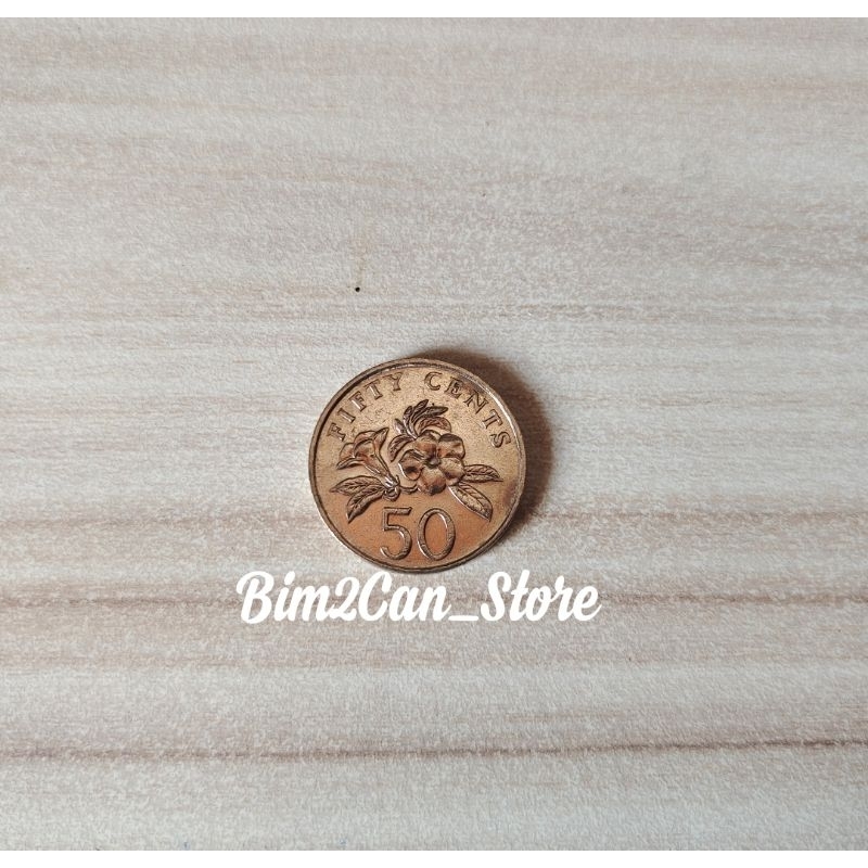 Numismatik Koin Kuno Singapura 50 cent