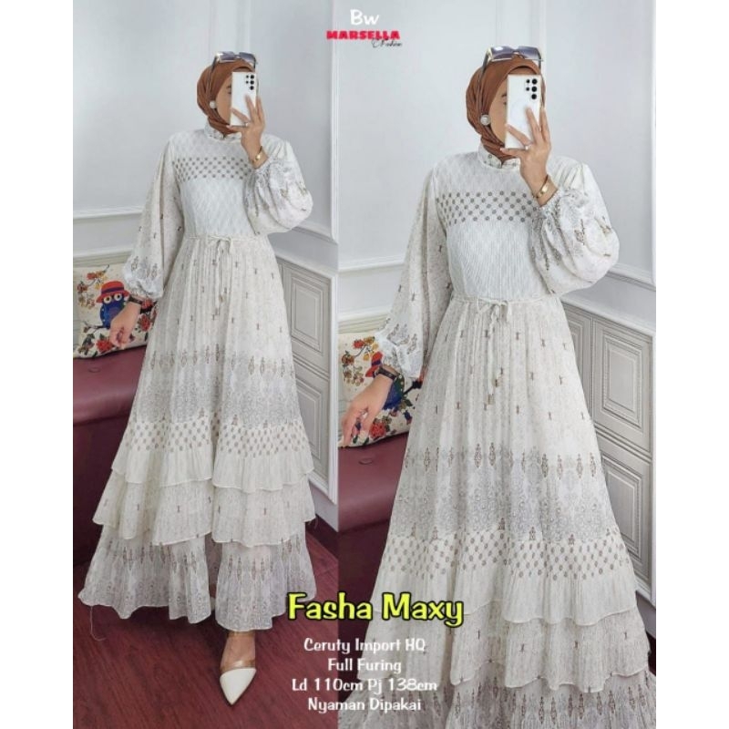 Fasha maxy dress gamis fashion muslim wanita by Marsella