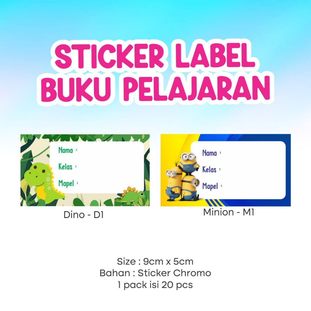 

STIKER LABEL BUKU MAPEL ANAK ISI 20 | 9 X 5 cm