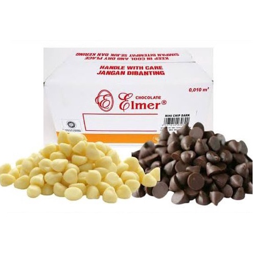 

SUPER DISKON Choco chips Elmer Chocochips Dark White Repack 25gr