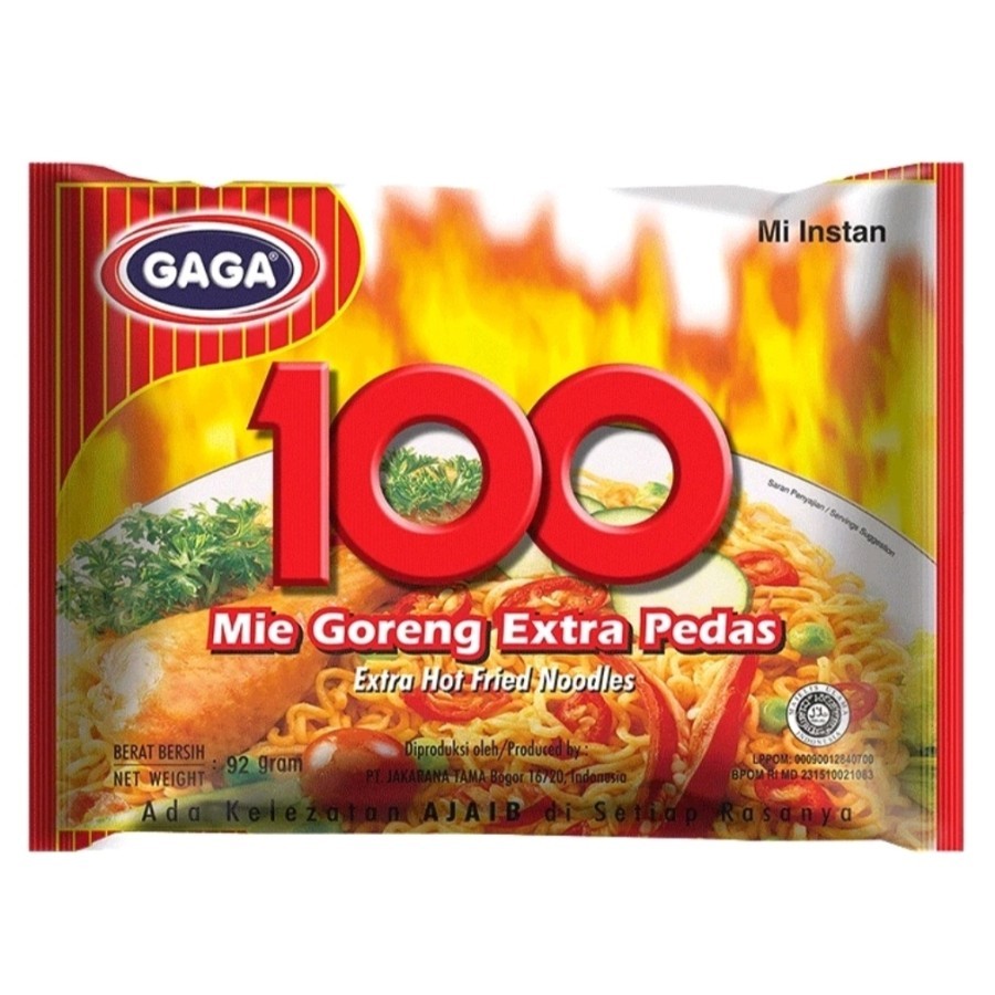 

GAGA Mie 100 Extra Pedas Goreng 92gr - 1Pcs