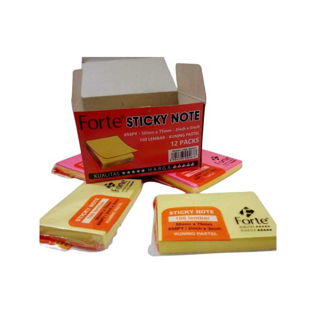 

Sticky Note Forte Kuning Pastel 656PY / Kertas Memo Tempel isi 100 Lembar 50 mm x 75 mm Sticky notes