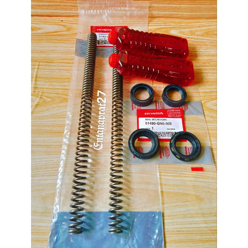 Paket Per Shock depan KZL + Seal shock + Abu + Oil shock Honda Beat fi/Scoopy fi/Beat pop/Vario 125 