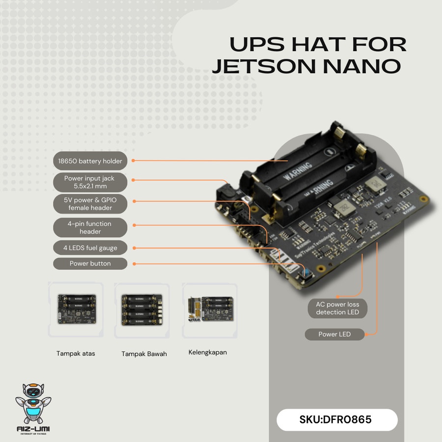 DFRobot UPS HAT for Jetson Nano