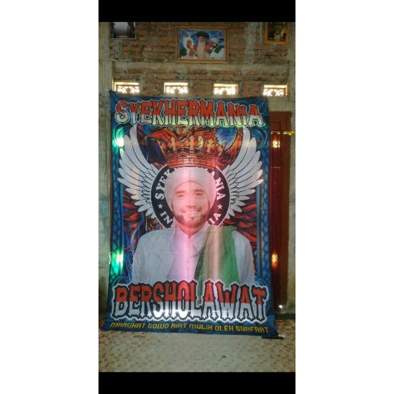bendera/spanduk.syekhermania bersholawat. 300x200cm