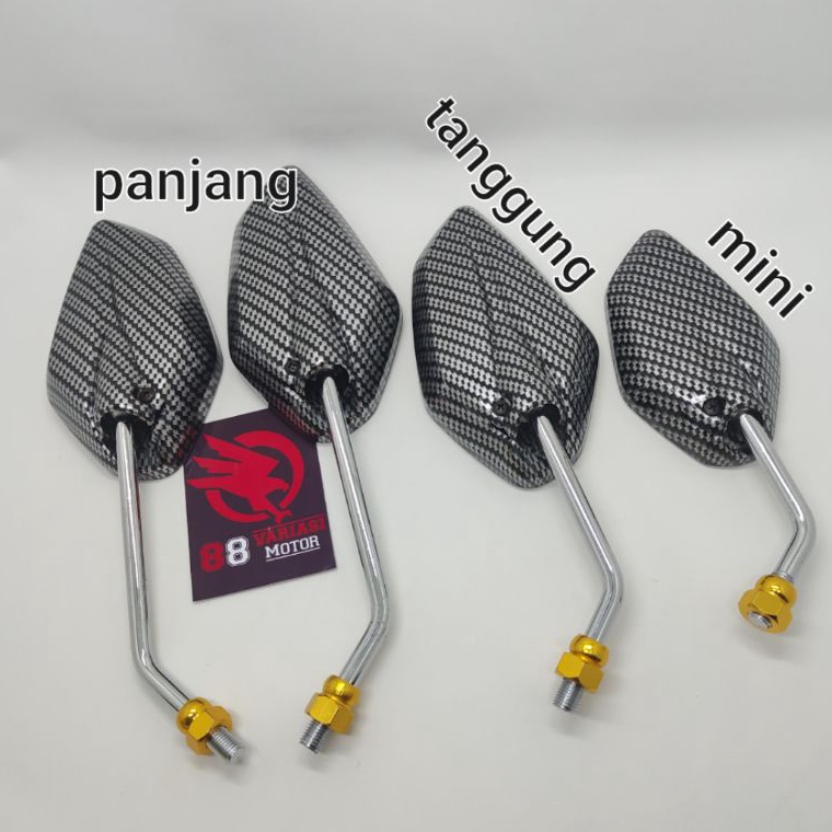 Best Seller Spion Yamaha Jupiter Karbon Gagang Crome Panjang  Tanggung  Kecil  Spion Variasi Karbon 