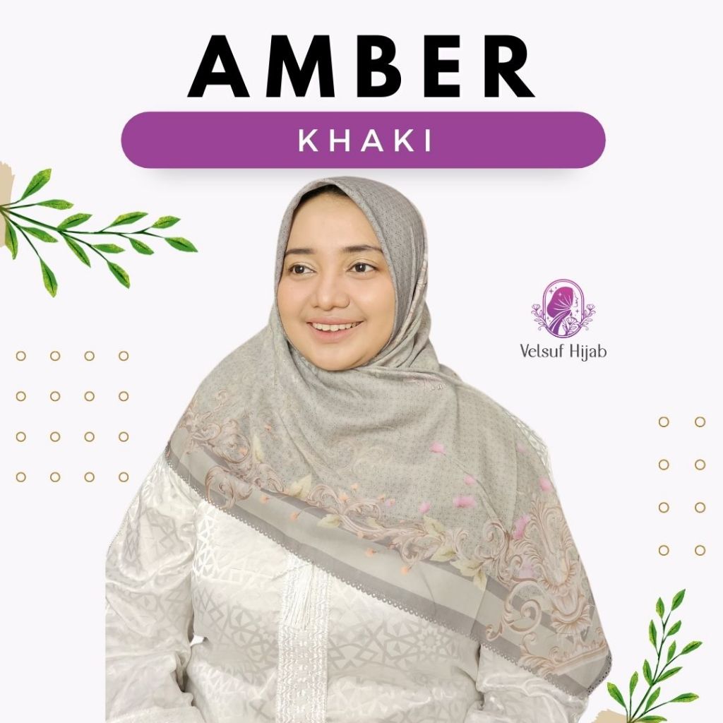 Amber Khaki / Green Sage Premium Hijab Printing Scarf