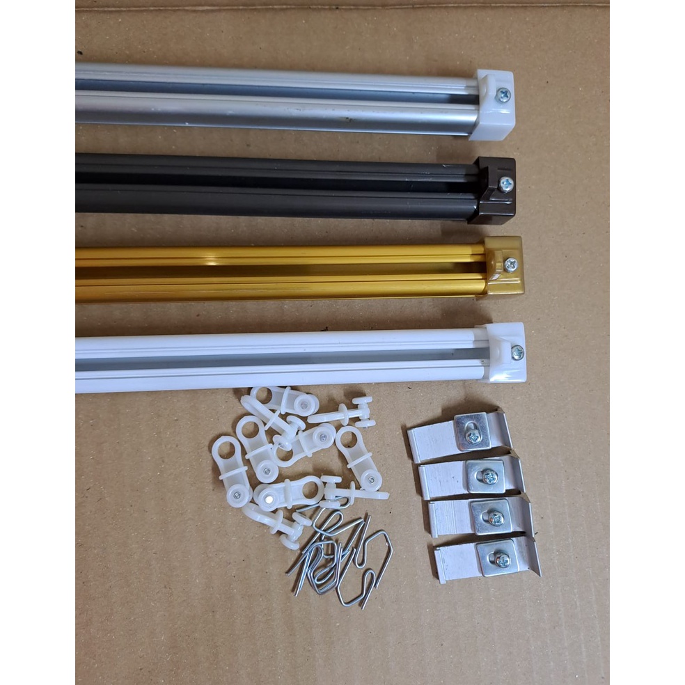 Set Rel Vitrase Oval Gorden  Tiang Vitrase oval Gorden  Rel Alumunium