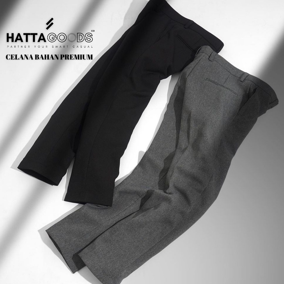 Penjualan TerbaikCOD HATTA GOODS  Celana Bahan Formal Pria Slim Fit  Slimfit Trousers Smart Casual L