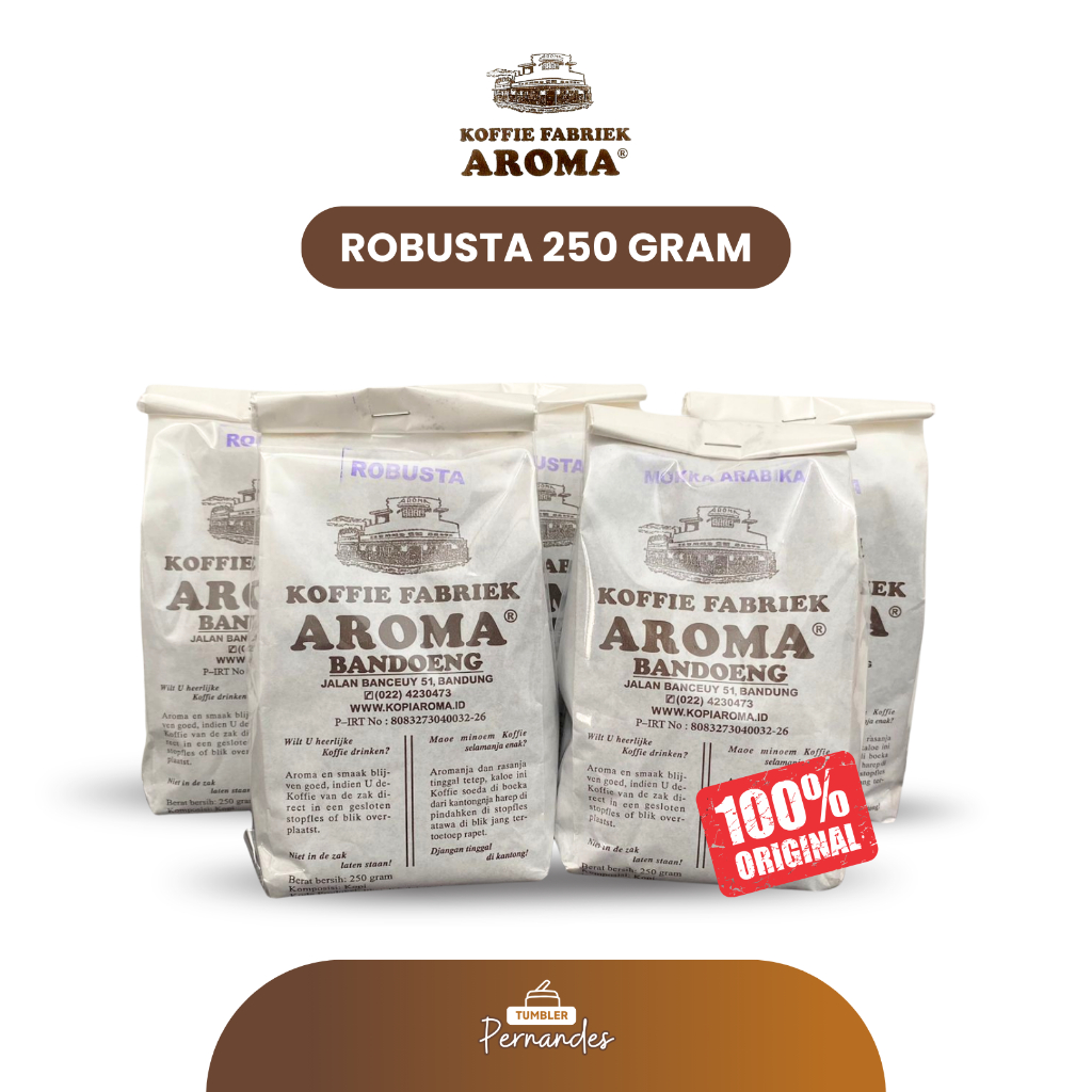 

Kopi Aroma Bandung Robusta (250 Gram) Koffie Fabriek Bandoeng 100% Original