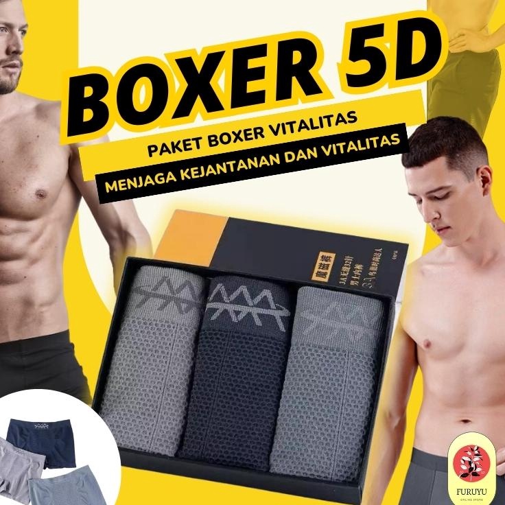 COD NEWPRODUCT Celana Dalam 5D Magnetic Premium Boxer Therapy Kesehatan Vitalitas Pria Bahan Seamles