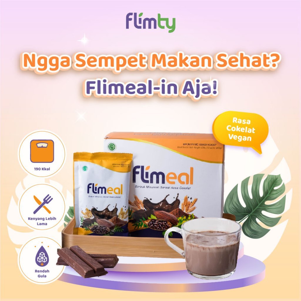

Flimeal (Meal Replacement) - 1 Box (isi 12 sachet) Original Asli Halal