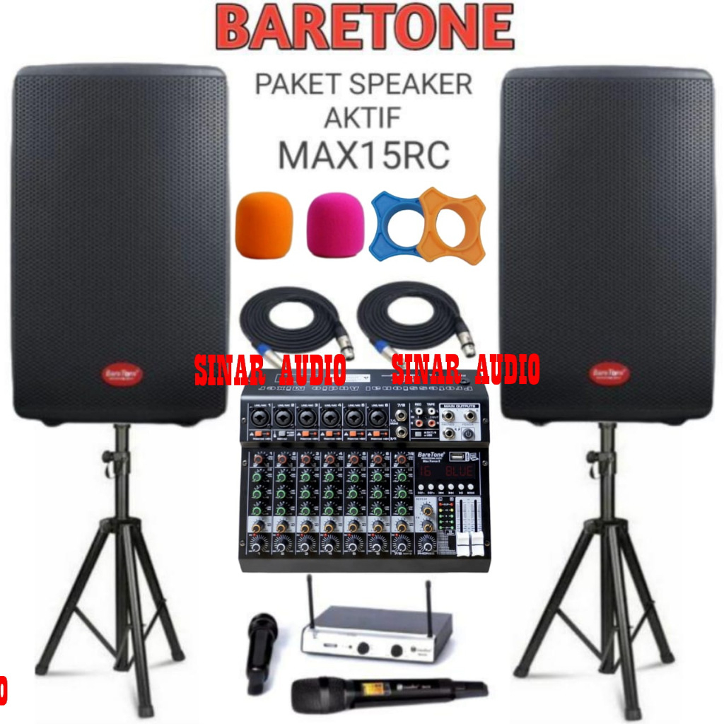 Paket Sound System Baretone Max15rc Max 15rc Original free bonus