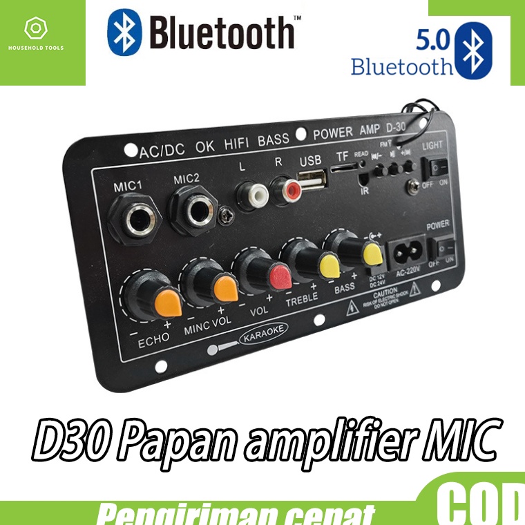 D3 Bluetooth Amplifier Board 22V 12V 24V Digital Bluetooth Amplifier Amplifier Stereo Mendukung USB 