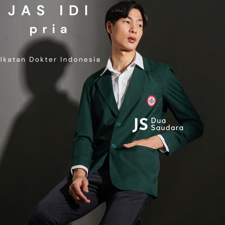 PROMO SALE JAS IDI PRIA TERMAUSK LOGO BAJU HIJAU IDI  JAS IKATAN DOKTER INDONESIA  BAJU IDI  SERAGAM