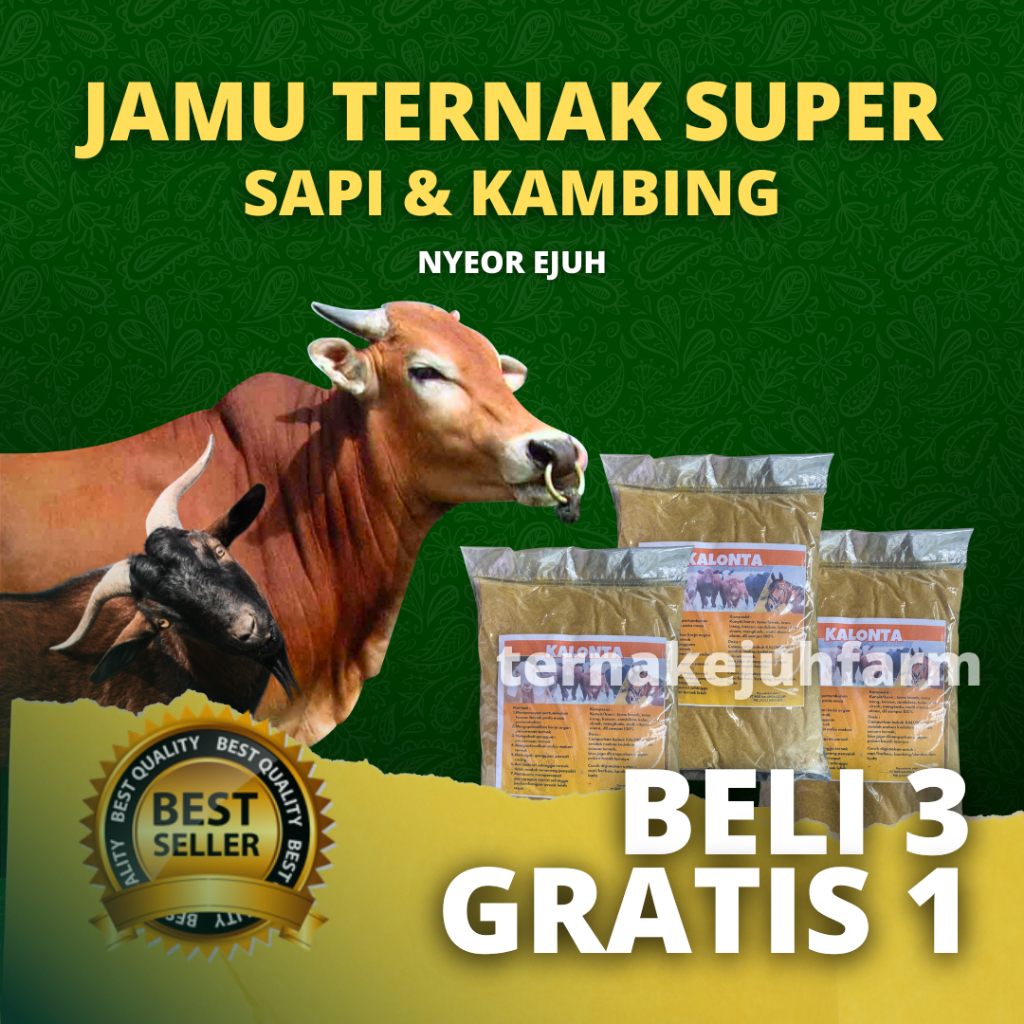 kalonta jamu alami pelahap Dan penggemuk sapi kambing domba Kerbau Kuda kemasan | OBAT HERBAL PENGGE