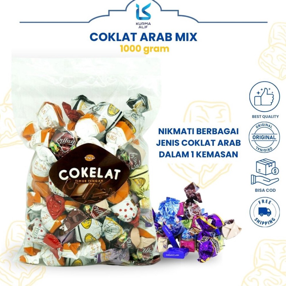 

HEMAT PROMO Coklat Arab Mix 1 Kg Oleh Oleh Haji Umroh Murah