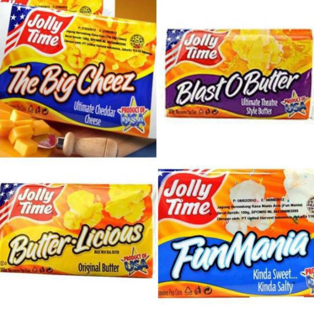 PAKET LENGKAP JollyTime USA PopCorn All Varian  Popcorn Instant Beragam Rasa  Popcorn Premium  Jolly