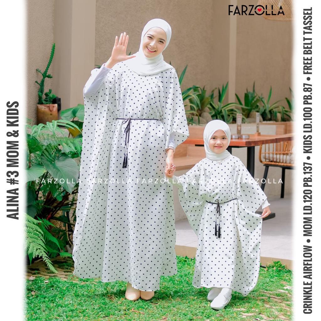 Kaftan Ibu dan Anak Bahan Crinkle Airflow Ibu LD 120 cm Anak LD 100 cm Alina#3
