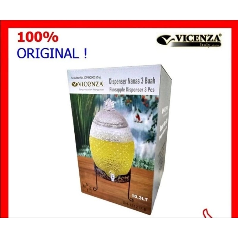 dispenser Juice kaca Water Dispenser jus 10 liter dispenser nanas vicenza asli