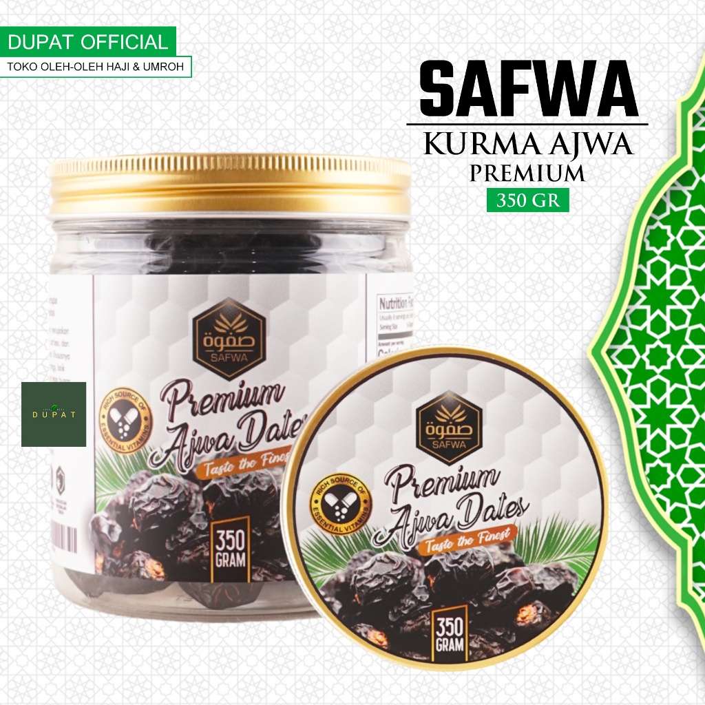 

SAFWA PREMIUM AJWA DATES / KURMA AJWA MADINAH / MEDINA / MADINA 350 gr