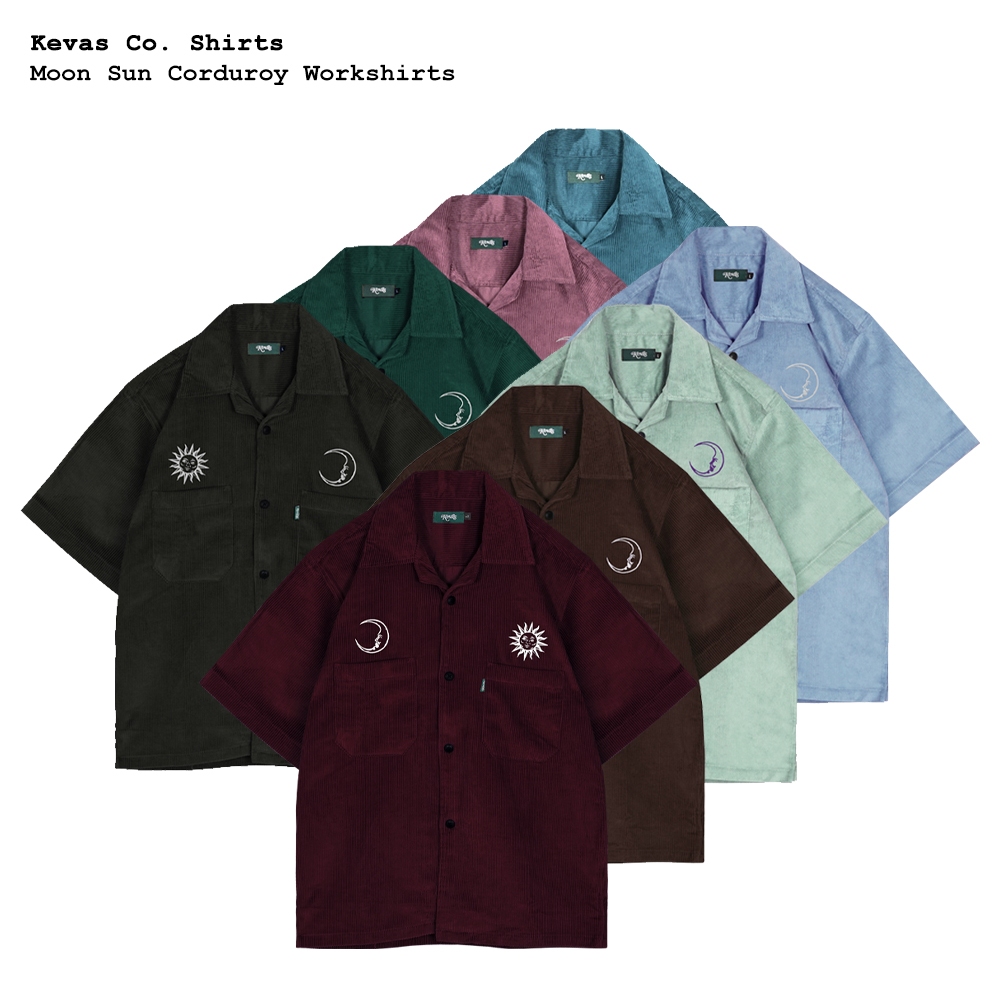 Kevas Moon Sun Corduroy Work Shirt