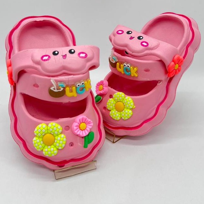 Real produk Inkayni 133 Sandal Anak Perempuan Tali Belakang Sandal Jibbitz Bunga Anak Cewek Merek In