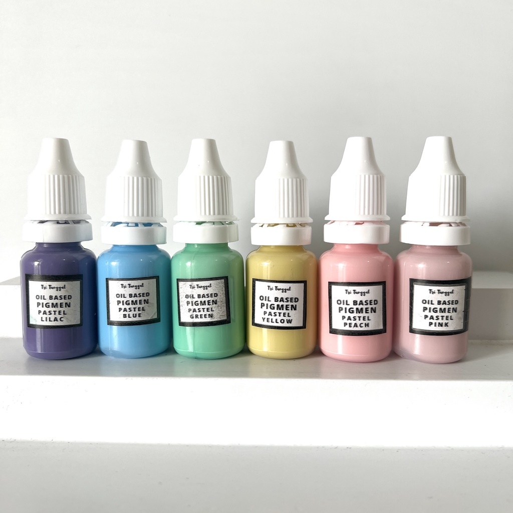 Paket Isi 6pcs Pigmen Oil 15gr Pastel Pigmen Resin Warna Pastel Pewarna Sablon Clay Pigment Color Bu