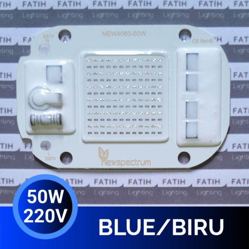 LED COB 50 Watt 220 Volt AC Warna Biru