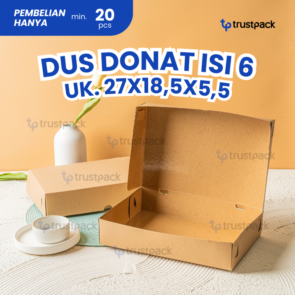 

BOX DUS KARDUS KOTAK DONAT BROWNIES KUE ROTI 27x18,5x5,5 KRAFT