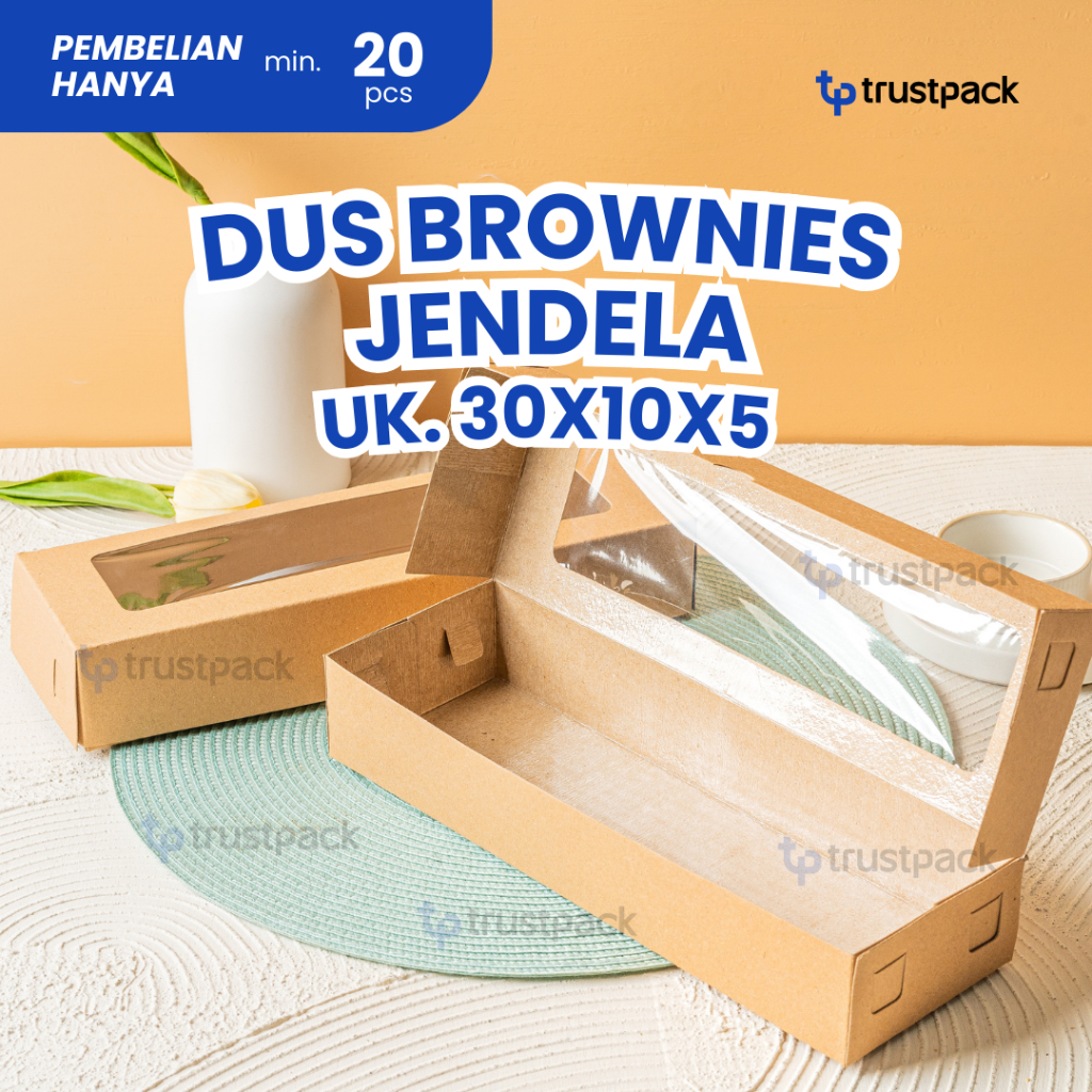 

Dus Brownies L Kraft Laminasi 30x10x5// dus roti sobek/ dus cookies