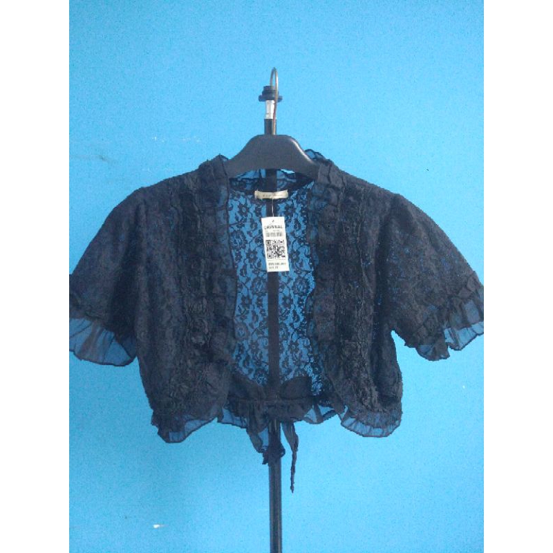 Bolero Axes Femme Jepang  Lace Bow - Black atasan luaran wanita