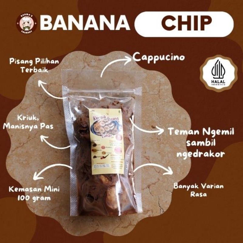 

Keripik Pisang Lumer Cappuccino/Banana Chips/ Kopi/100g