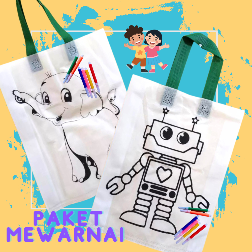 

DIY Coloring Tote Bag Mewarnai Tas Mainan Kreativitas Anak Kerajinan Tangan Anak Prakarya 1 set