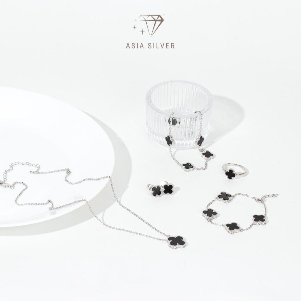 Perhiasan Perak Silver 925 Lapis Rhodium Emas Putih Model Van Cleef & Arpels / Clover - Cincin Kalun