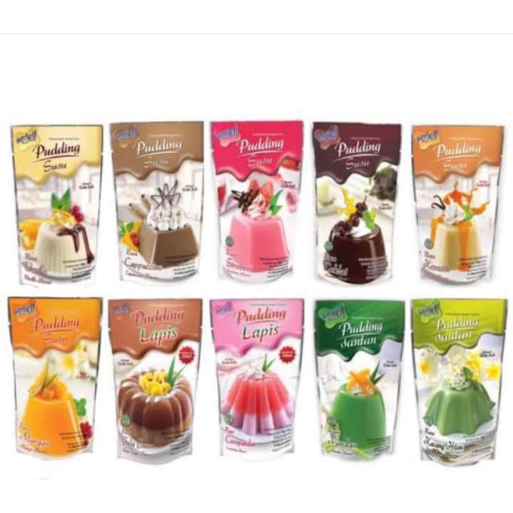 

PUDDING Nutrijell Puding Susu Nutrijel Agar Coklat Vanila Mangga Strawberi Pandan Capucino