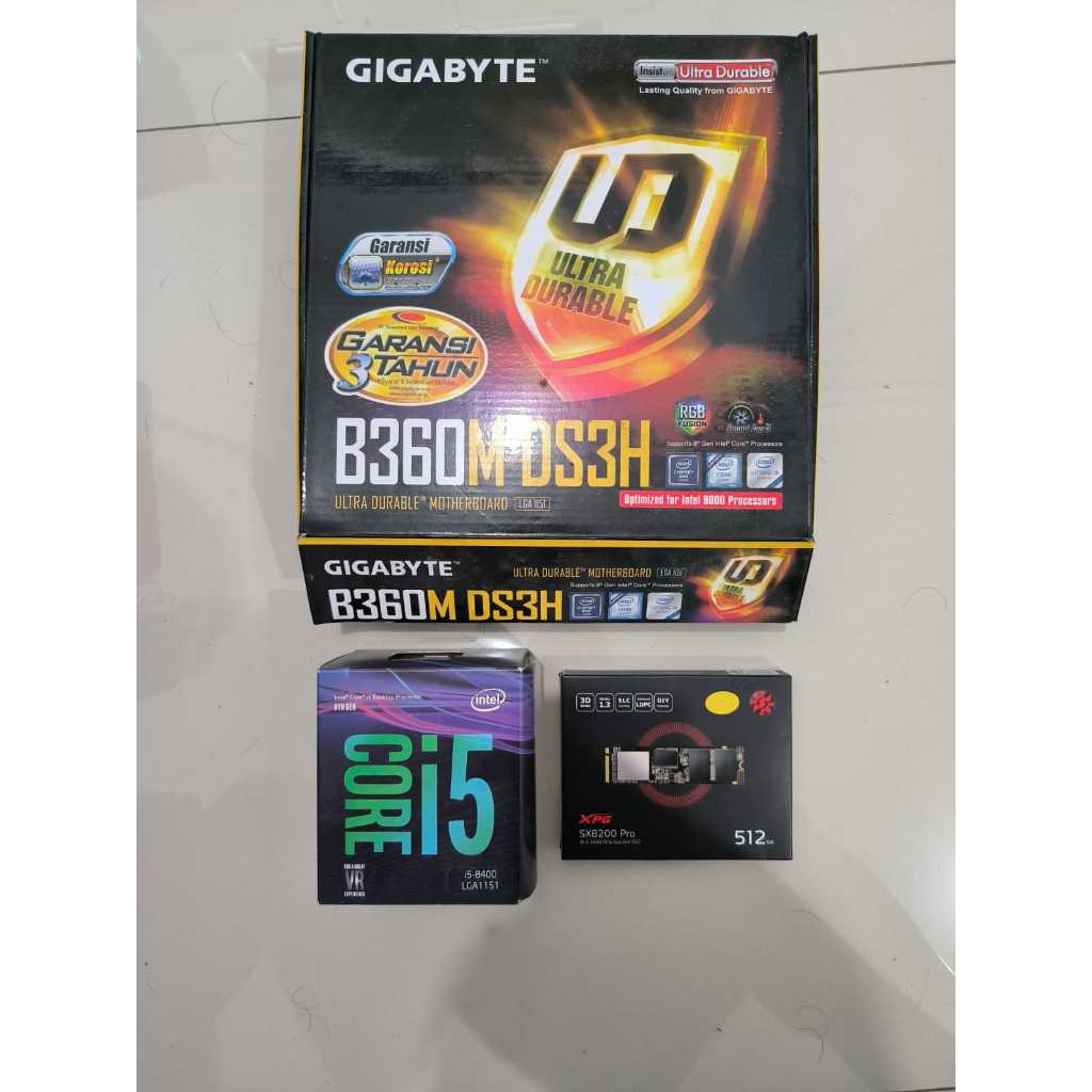 Mobo GIGABYTE B360M-DS3H + i5-8400 CORE + SSD NVMe XPG SX8200 Pro 512GB
