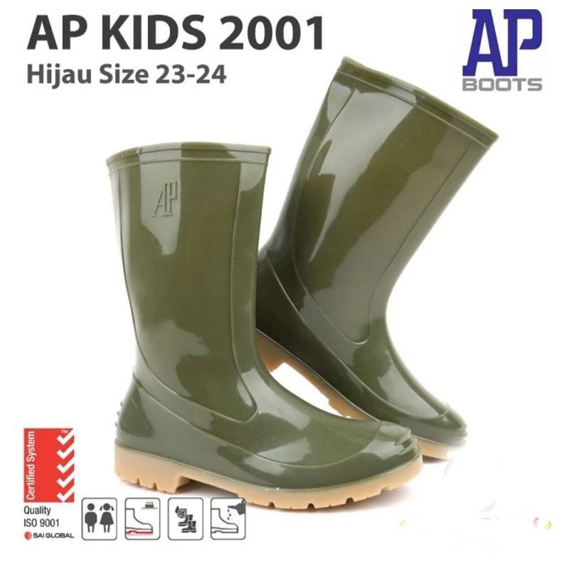 Sepatu Boot Ap 2001 Hijau glossy boot wanita