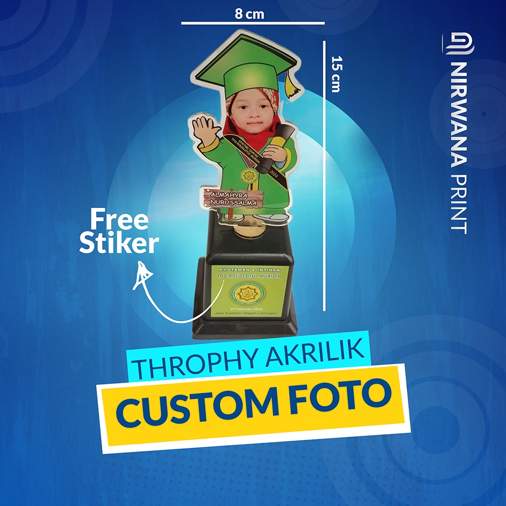 Piala Akrilik Custom Foto | Plakat Wisuda Custom Foto