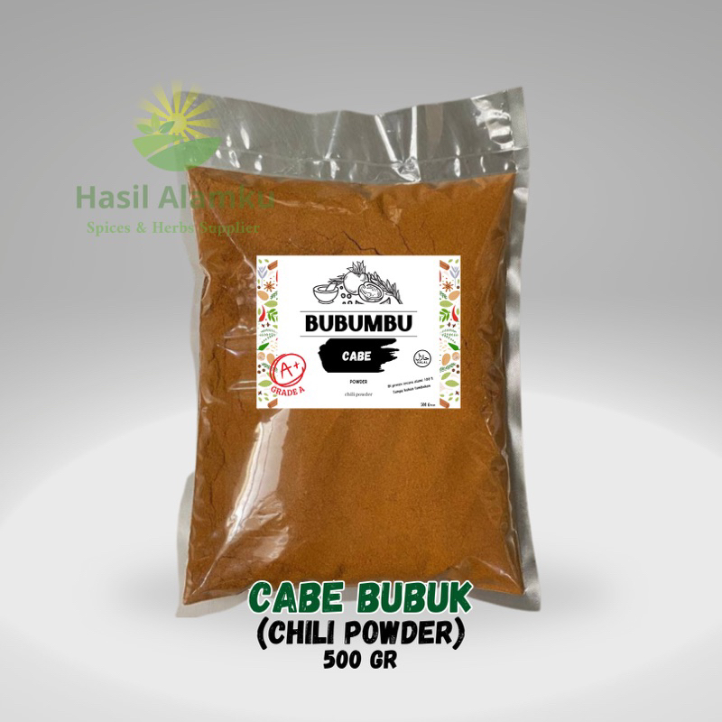 Cabe Bubuk 500gr | 1 kg Super Pedas / Chilli Powder 500gr | 1000 gram Super Spicy / Cabai Bubuk / Rempah / Bumbu Masak / Spices