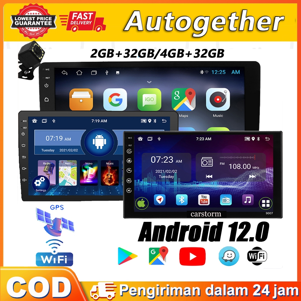 Android Player 7/9/10 Inch Android 12 Radio Stereo Tip Mobil Bluetooth Komplit Navigasi Head Unit De