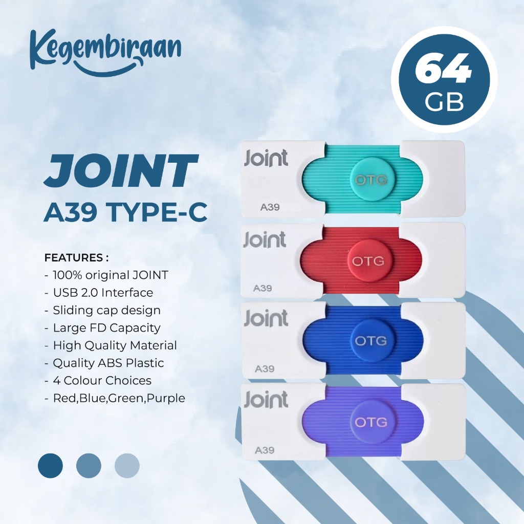 Flashdisk Otg Usb C 64gb JOINT A39 OTG Type c 64GB USB 2.0 Original