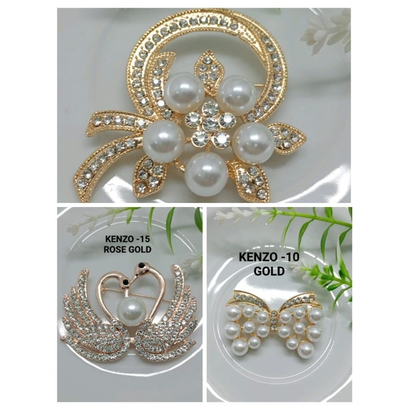 Bros/Bros cantik/Bros unik/Bros dada/Bros motif warna Gold dan Rose harga/pcs