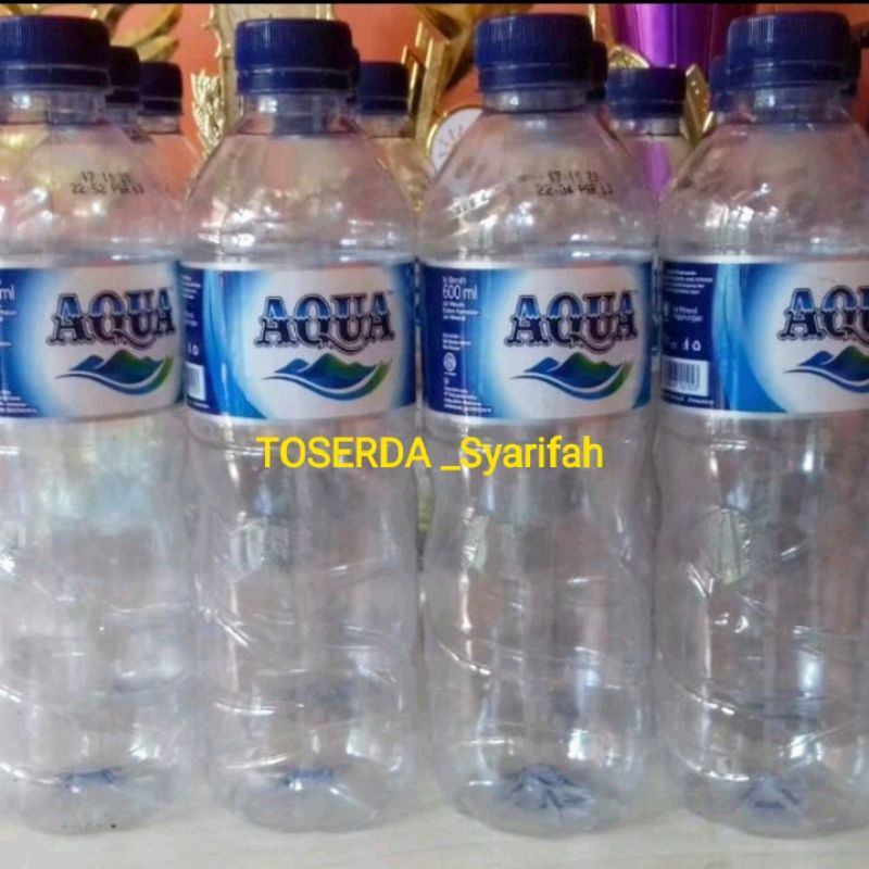 Botol Bekas Aqua Ukuran 600ml TERMURAH Untuk Pembuatan Ecobrik ekobrik ecobriks, Pot Bunga Berbagai Merk