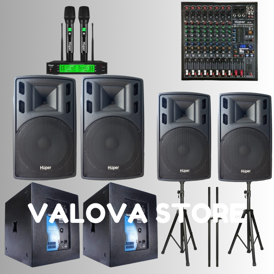 Paket 3 soundsystem Huper 15HA400 + Sub SRP118SE + Huper IG8