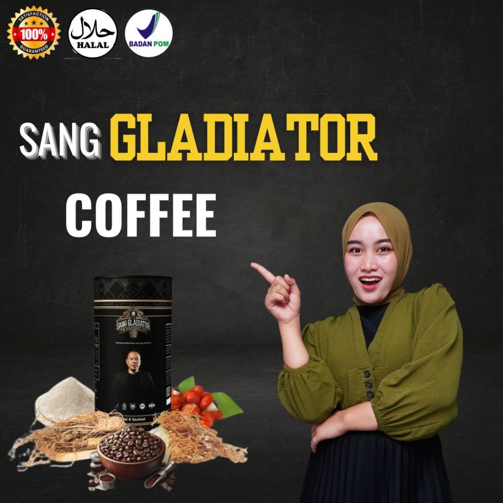 Sang Gladiator coffee Kopi Original Halal BPOM 6 Sachet Coffe Kuat Tahan Lama Di Ranjang