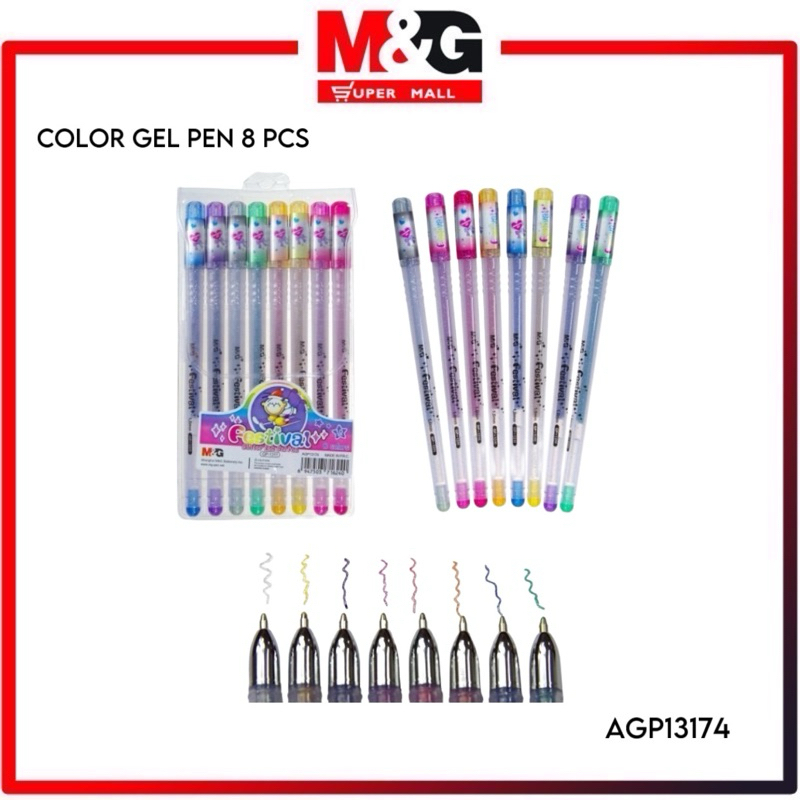 

M&G Glitter Gel Pen 8colors / M&G Pulpen Glitter 8 Warna AGP13174