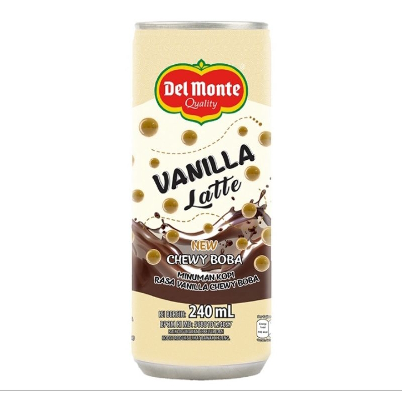 

Del Monte Vanilla Latte Minuman Kopi Chewy Boba 240 ml