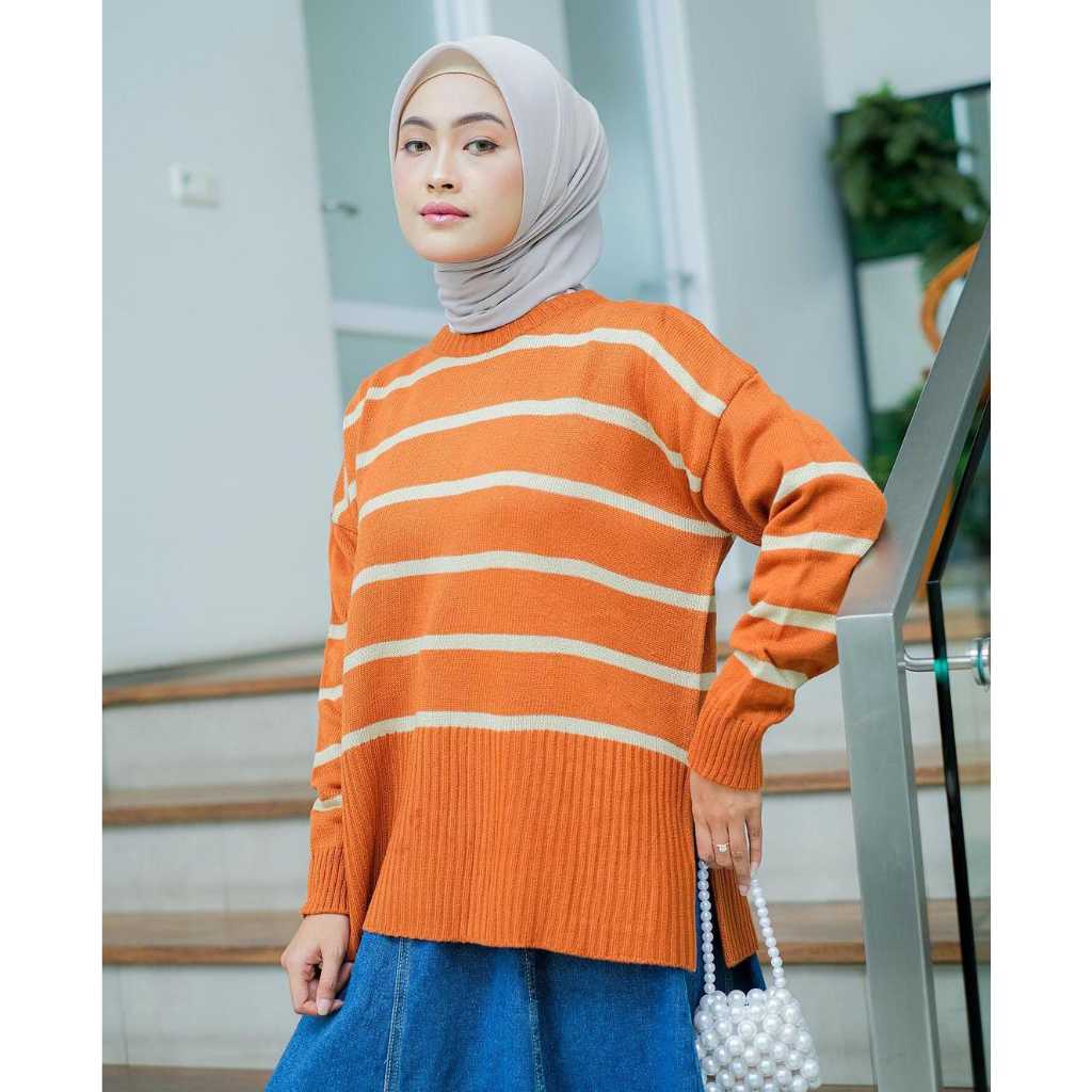 Blouse Rajut Hana Setrip Oversize // Atasan Rajut Wanita Hana Setrip Korean Style // Knitwear Hana S